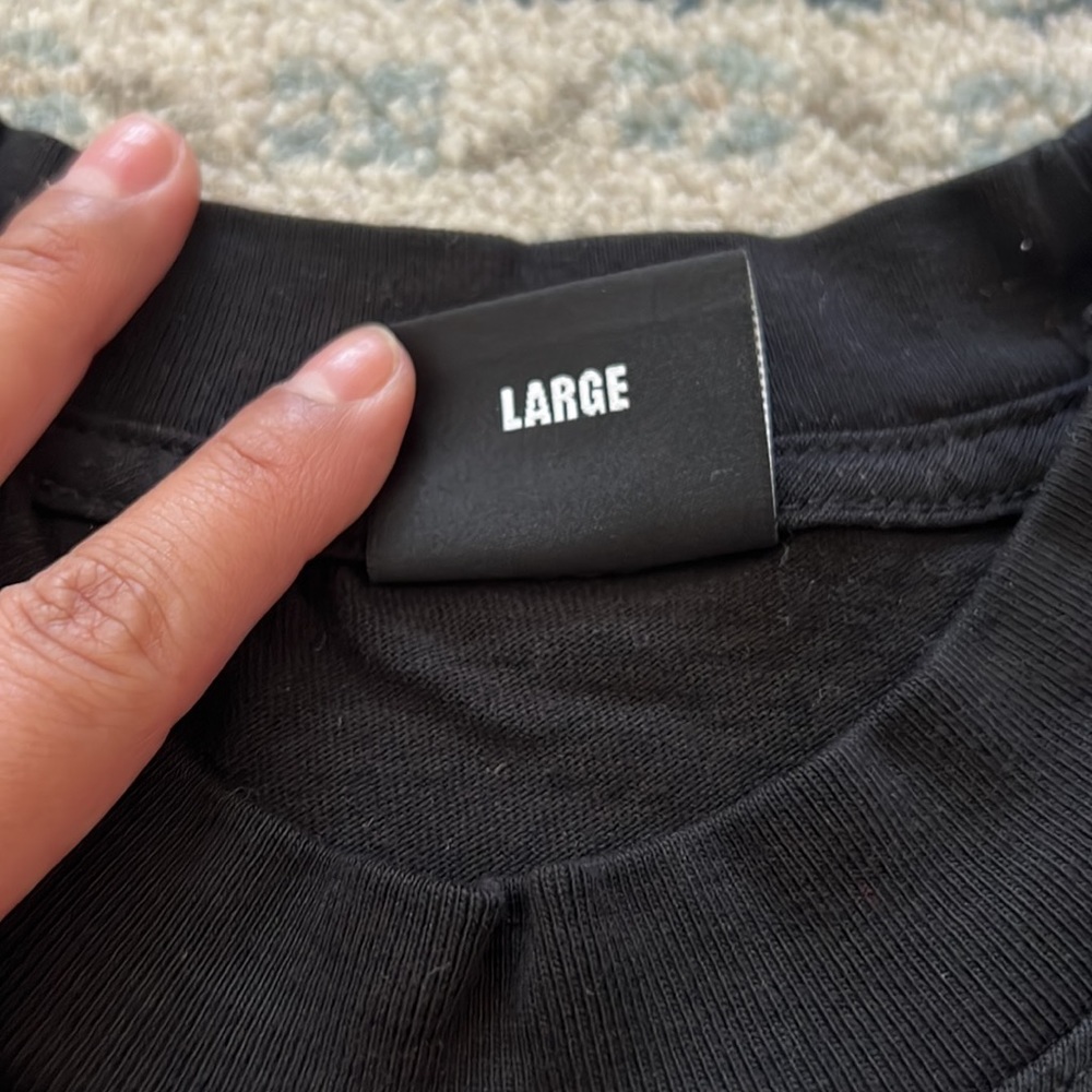Revenge Basic Embroidered Crewneck Tshirt | Large, Black - Picture 8 of 13